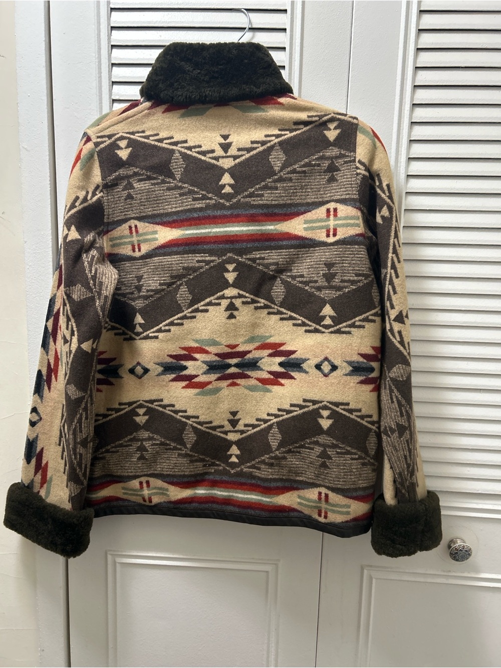 Pendleton Aztec-Pattern Utility Jacket in Brown, Cream & Red - Picture 8 of 8